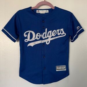 Majestic Royal Blue Youth Baseball Jersey with White Labeling